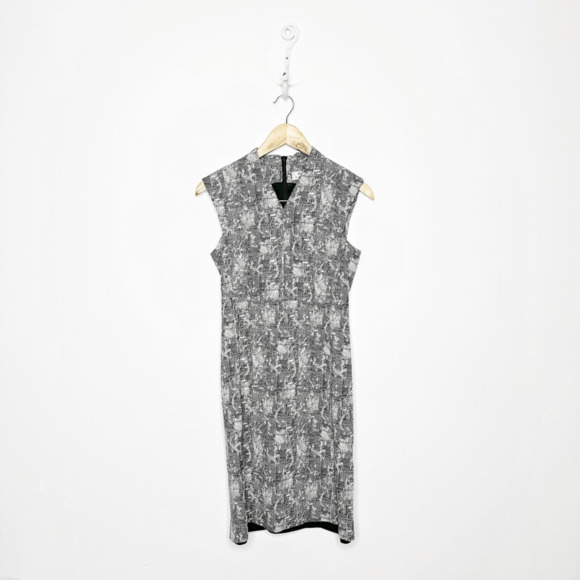 MM LAFLEUR The Aditi Dress Crackle Black White sheath structured career womens 2 - Picture 1 of 8